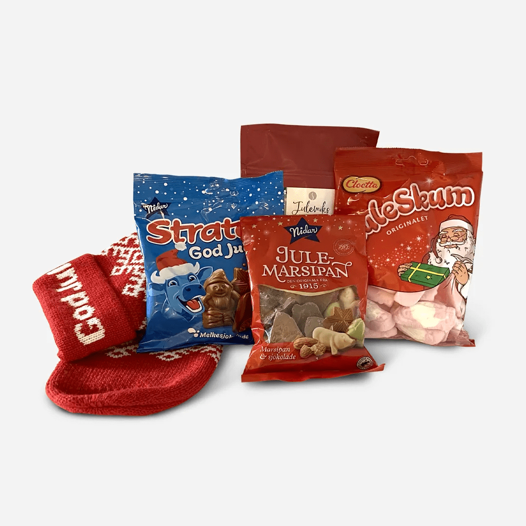 Gaver med sjokolade og konfekt Diverse julegodteri fra Nidar, Cloetta og mer.
